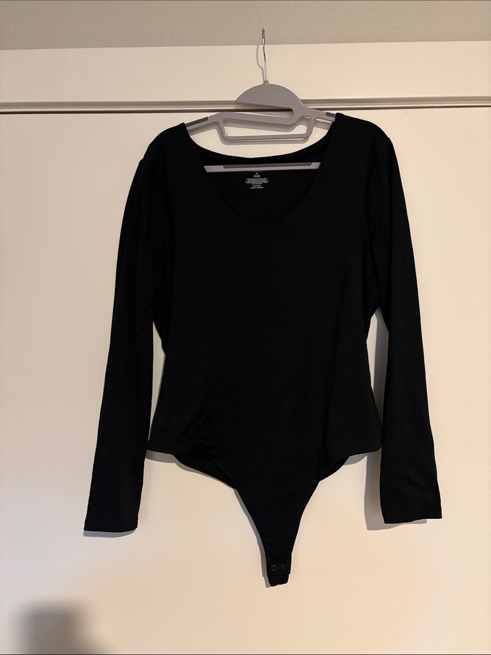 nuuds Black Scoop Neck Long Sleeve Bodysuit